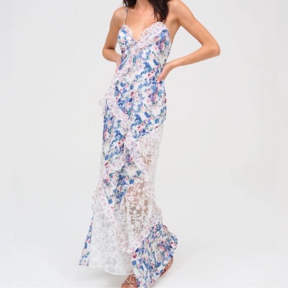 For Love And Lemons "Josalyn" Floral Maxi Dress Sz XXS - Picture 1 of 11